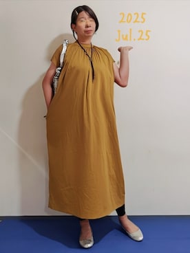 「アイテム（ワンピース/ドレス、イエロー系）」を使った、🍠ゆみっつ🍠さん（レディース・173cm）の夏コーディネート