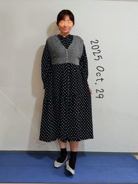 「アイテム（ワンピース/ドレス）」を使った、🍠ゆみっつ🍠さん（レディース・173cm）の秋コーディネート