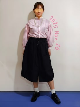 「アイテム（スカート）」を使った、🍠ゆみっつ🍠さん（レディース・173cm）の秋コーディネート