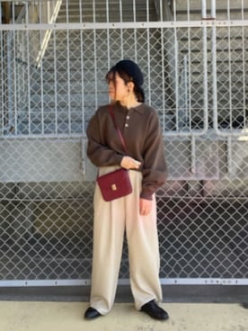 「アイテム（ハンチング/ベレー帽）」を使った、tarochanさん（レディース・155cm）の冬コーディネート