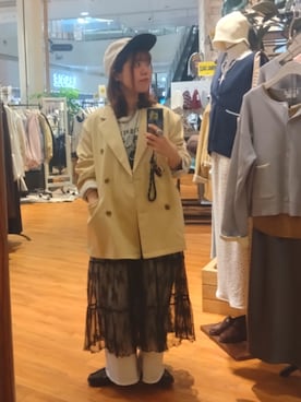 「CIAOPANIC TYPY（チャオパニックティピー）のアイテム（キャップ）」を使った、tarochanさん（レディース・155cm）の春コーディネート