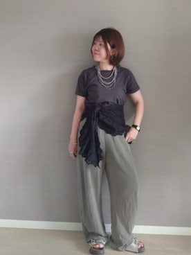 「アイテム（アナログ腕時計、ゴールド系）」を使った、yuisanさん（レディース・155cm）の夏コーディネート