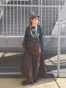 「アイテム（キャスケット）」を使った、tarochanさん（レディース・155cm）の秋コーディネート