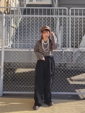 「アイテム（キャスケット）」を使った、tarochanさん（レディース・155cm）の秋コーディネート