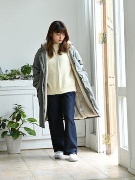 「NAVY（ネイビー）のアイテム」を使った、マックハウスZOZOスタイリスト レディースさん（レディース・163cm）の冬コーディネート