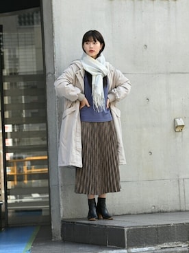 「NAVY（ネイビー）のアイテム」を使った、マックハウスZOZOスタイリスト レディースさん（レディース・163cm）の冬コーディネート