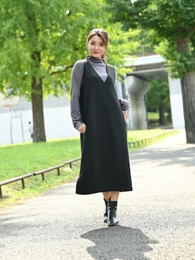 「NAVY（ネイビー）のアイテム」を使った、マックハウスZOZOスタイリスト レディースさん（レディース・163cm）の秋コーディネート