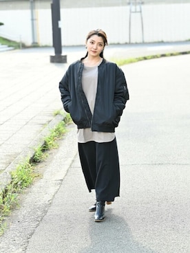 「NAVY（ネイビー）のアイテム」を使った、マックハウスZOZOスタイリスト レディースさん（レディース・163cm）の秋コーディネート