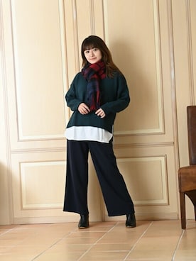 「NAVY（ネイビー）のアイテム」を使った、マックハウスZOZOスタイリスト レディースさん（レディース・163cm）の冬コーディネート