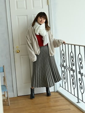 「ドルマンスリーブ」｜「アイテム（ブルゾン）」を使った、マックハウスZOZOスタイリスト レディースさん（レディース・163cm）の冬コーディネート