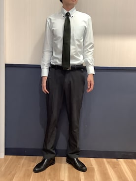 「アイテム（ビジネスシャツ）」を使った、BRICK HOUSE by Tokyo Shirts 佐賀ゆめタウン店さん（メンズ・177cm）の秋コーディネート