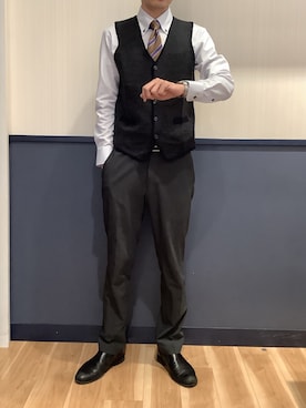 「アイテム（ビジネスシャツ）」を使った、BRICK HOUSE by Tokyo Shirts 佐賀ゆめタウン店さん（メンズ・177cm）の秋コーディネート