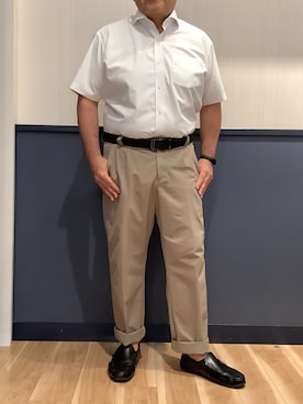 「アイテム（ビジネスシャツ）」を使った、BRICK HOUSE by Tokyo Shirts 佐賀ゆめタウン店さん（メンズ・169cm）の夏コーディネート