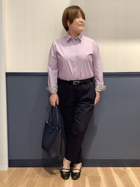 「アイテム（ビジネスシャツ）」を使った、BRICK HOUSE by Tokyo Shirts 佐賀ゆめタウン店さん（レディース・158cm）の夏コーディネート