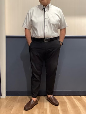 「アイテム（ビジネスシャツ）」を使った、BRICK HOUSE by Tokyo Shirts 佐賀ゆめタウン店さん（メンズ・169cm）の夏コーディネート