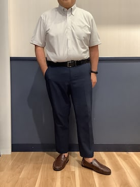 「アイテム（ビジネスシャツ）」を使った、BRICK HOUSE by Tokyo Shirts 佐賀ゆめタウン店さん（メンズ・169cm）の夏コーディネート