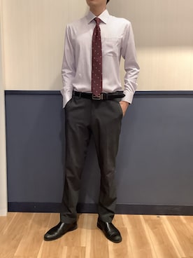 「アイテム（ビジネスシャツ）」を使った、BRICK HOUSE by Tokyo Shirts 佐賀ゆめタウン店さん（メンズ・177cm）の秋コーディネート