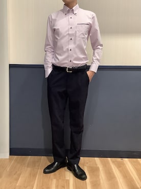 「アイテム（ビジネスシャツ）」を使った、BRICK HOUSE by Tokyo Shirts 佐賀ゆめタウン店さん（メンズ・177cm）の秋コーディネート