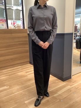 「ノーアイロン」｜BRICK HOUSE by Tokyo Shirts 佐賀ゆめタウン店さん（レディース・168cm）の秋コーディネート