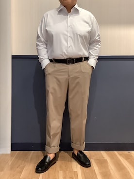 「アイテム（ビジネスシャツ）」を使った、BRICK HOUSE by Tokyo Shirts 佐賀ゆめタウン店さん（メンズ・169cm）の夏コーディネート