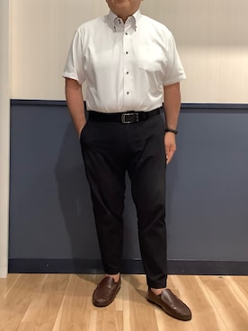 「アイテム（ビジネスシャツ）」を使った、BRICK HOUSE by Tokyo Shirts 佐賀ゆめタウン店さん（メンズ・169cm）の夏コーディネート