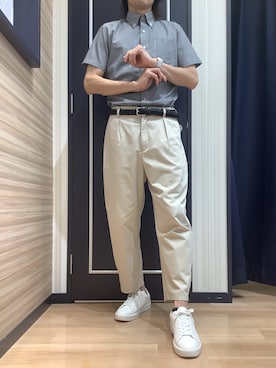 「アイテム（ビジネスシャツ）」を使った、BRICK HOUSE シャツ工房 熊本イオンモール店さん（メンズ・183cm）の夏コーディネート
