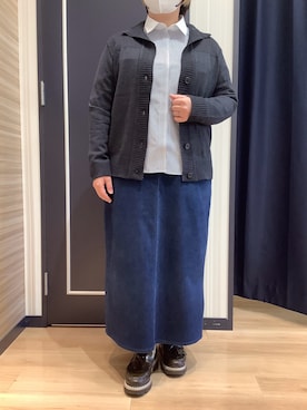 「アイテム（ビジネスシャツ）」を使った、BRICK HOUSE シャツ工房 熊本イオンモール店さん（レディース・154cm）の冬コーディネート