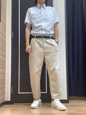 「アイテム（ビジネスシャツ）」を使った、BRICK HOUSE シャツ工房 熊本イオンモール店さん（メンズ・183cm）の夏コーディネート