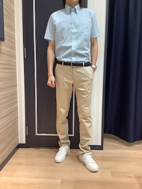 「アイテム（ビジネスシャツ）」を使った、BRICK HOUSE シャツ工房 熊本イオンモール店さん（メンズ・183cm）の夏コーディネート