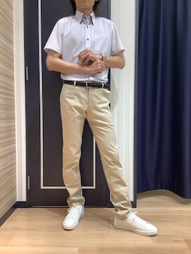 「アイテム（ビジネスシャツ）」を使った、BRICK HOUSE シャツ工房 熊本イオンモール店さん（メンズ・183cm）の夏コーディネート