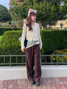 「アイテム（バンダナ/スカーフ）」を使った、natsumiさん（レディース・160cm）の秋コーディネート