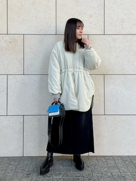 「秋冬」｜「アイテム（ノーカラーコート）」を使った、katoさん（レディース・162cm）の秋コーディネート