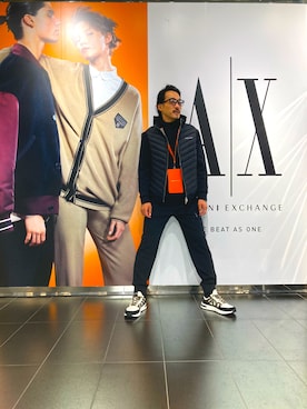 「ARMANI EXCHANGE（アルマーニエクスチェンジ）のアイテム（ダウンベスト）」を使った、yochikoさん（メンズ・178cm）の秋コーディネート