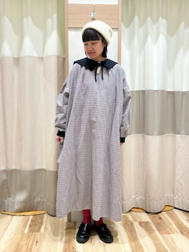 「Samansa Mos2（サマンサ モスモス）の配色前後2WAYブラウス（シャツ/ブラウス）」を使った、蓮花さん（レディース・155cm）の冬コーディネート