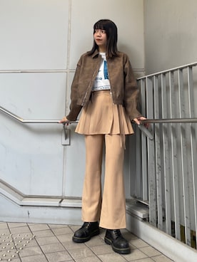 「jouetie（ジュエティ）のアイテム（ブルゾン）」を使った、CHIHARUさん（レディース・170cm）の冬コーディネート