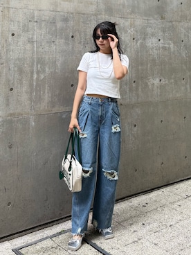 「アイテム（パンプス）」を使った、CHIHARUさん（レディース・170cm）の夏コーディネート