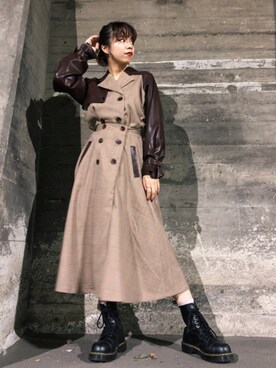「アイテム（その他アウター、ブラウン系）」を使った、CHIHARUさん（レディース・170cm）の秋コーディネート
