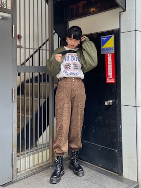 「jouetie（ジュエティ）のアイテム（MA-1）」を使った、CHIHARUさん（レディース・170cm）の冬コーディネート