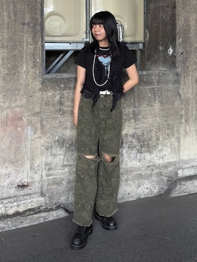 「アイテム（ベスト）」を使った、CHIHARUさん（レディース・170cm）の夏コーディネート