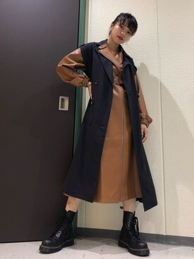 「アイテム（その他アウター、ブラウン系）」を使った、CHIHARUさん（レディース・170cm）の秋コーディネート