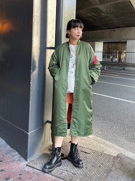 「jouetie（ジュエティ）のアイテム（MA-1）」を使った、CHIHARUさん（レディース・170cm）の秋コーディネート