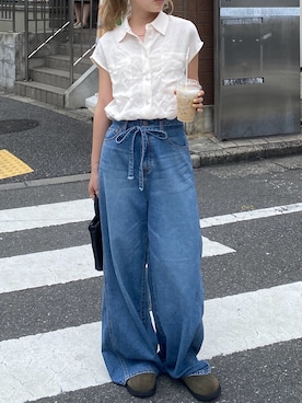 「150cm台コーデ」｜「アイテム（バッグ）」を使った、秋本すずかさん（レディース・155cm）の夏コーディネート