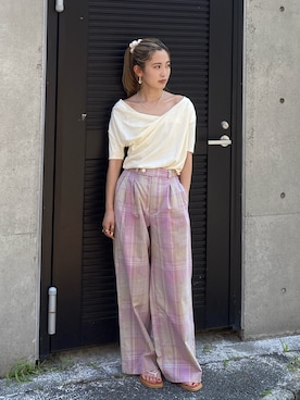 「Ungrid（アングリッド）のアイテム」を使った、秋本すずかさん（レディース・155cm）の夏コーディネート