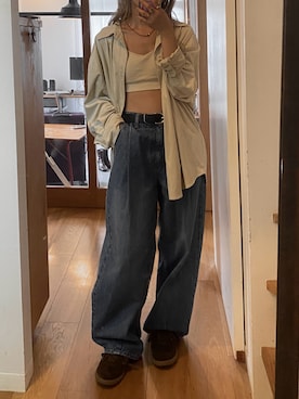 「Ungrid（アングリッド）のアイテム（シャツ/ブラウス）」を使った、秋本すずかさん（レディース・155cm）の秋コーディネート