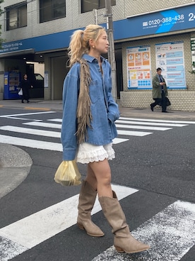 秋本すずかさん（レディース・155cm）の冬コーディネート