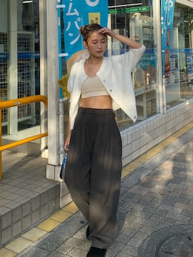 「アイテム（スリッポン）」を使った、秋本すずかさん（レディース・155cm）の秋コーディネート