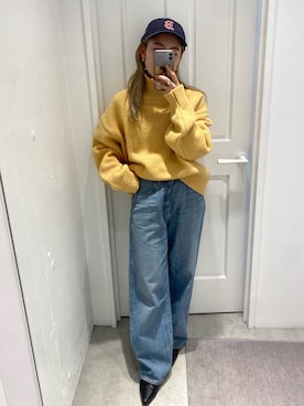 「ゆったりシルエット」｜秋本すずかさん（レディース・155cm）の冬コーディネート