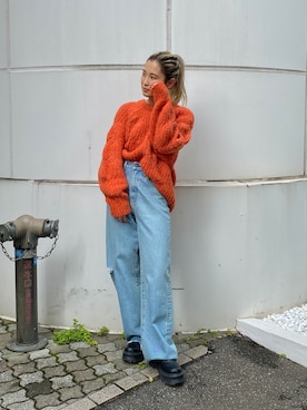 「リメイクデニム」｜「アイテム（シューズ）」を使った、秋本すずかさん（レディース・155cm）の秋コーディネート