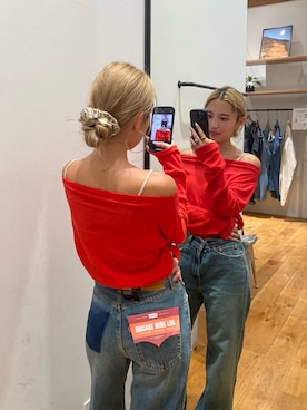 「Levi's（リーバイス）のアイテム」を使った、秋本すずかさん（レディース・155cm）の夏コーディネート