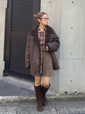 「アイテム（シャツ/ブラウス）」を使った、秋本すずかさん（レディース・155cm）の秋コーディネート